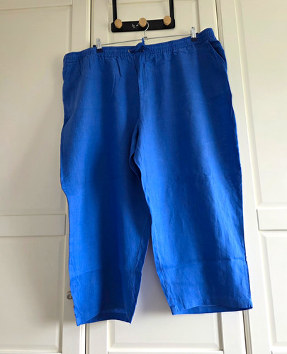 Mng damen leinenhose blau - damen,