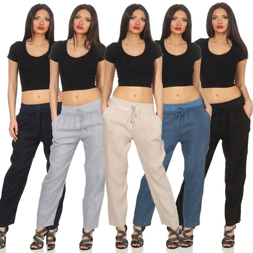 Damen leinenhose lockere - damen,