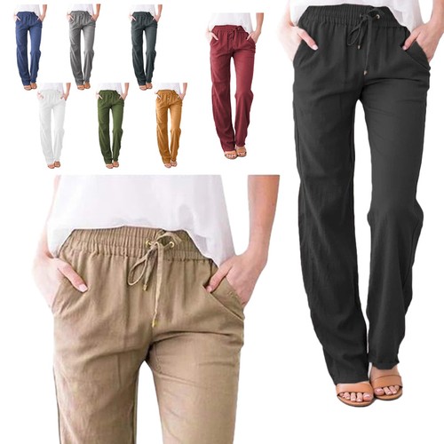 Damen lange leinenhosen - lange, sommer