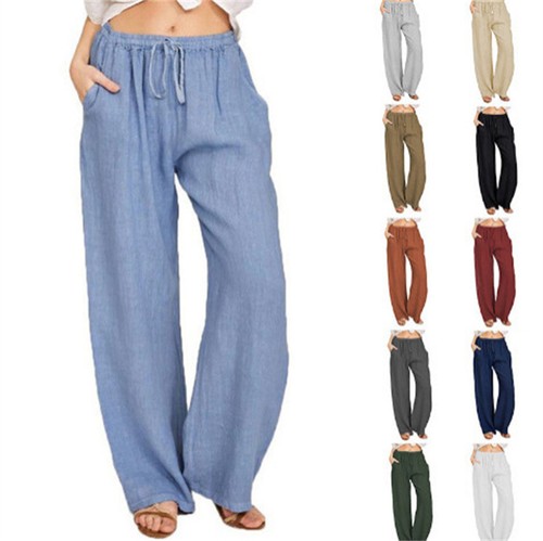 Damen leinenhose weit sommer - damen,