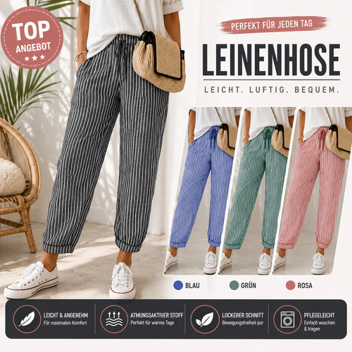 Italy damen hose leinenlook - damen,