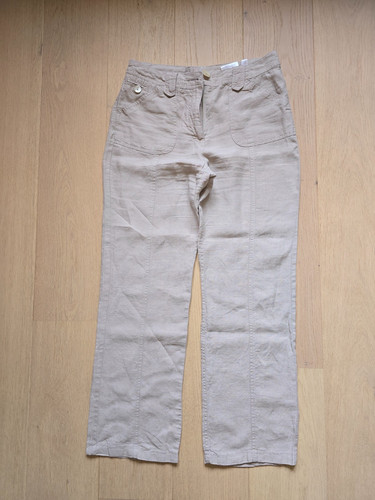 Leinen damenhose beige 38 - beige,