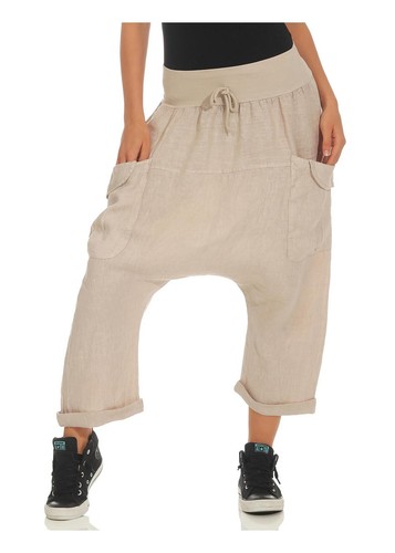 Damen leinen pumphose - leinen,