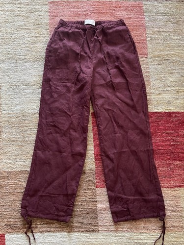 Zara damen leinenhose - zara, bordeaux