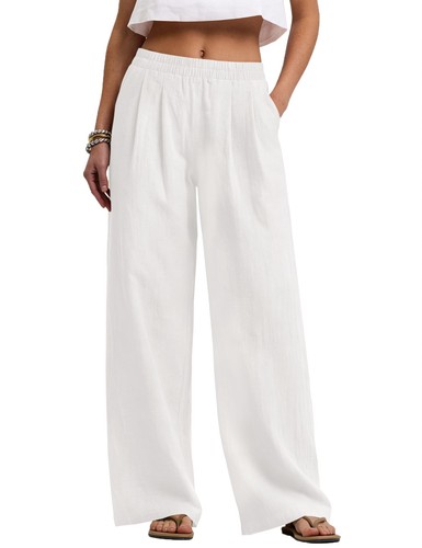 Sommerhose damen weiß leinen - sommerhose,