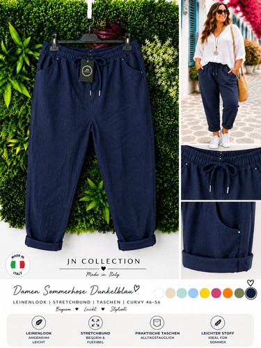 Damen sommerhose dunkelblau - damen,